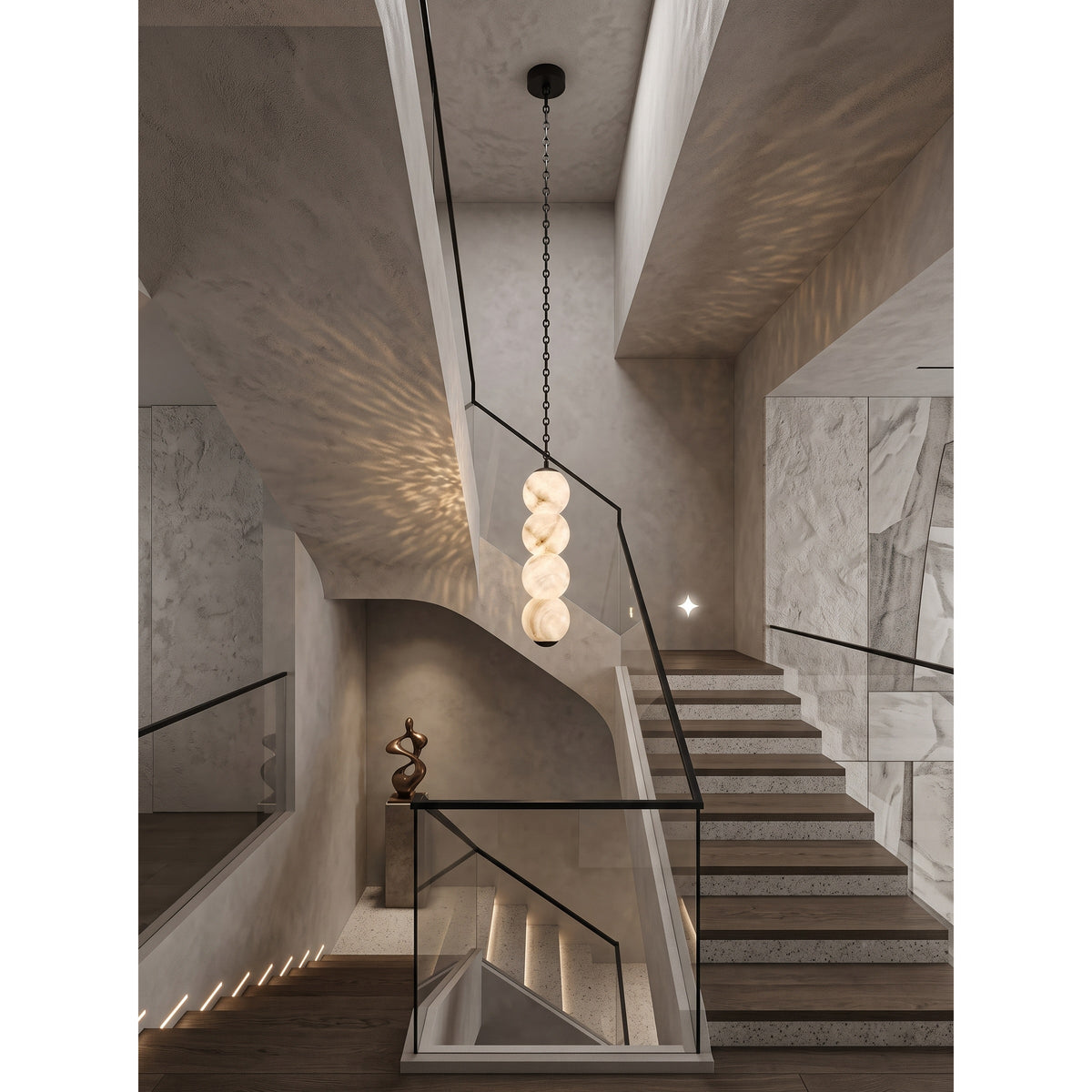 Radilum Pearl Chain Alabaster Chandelier