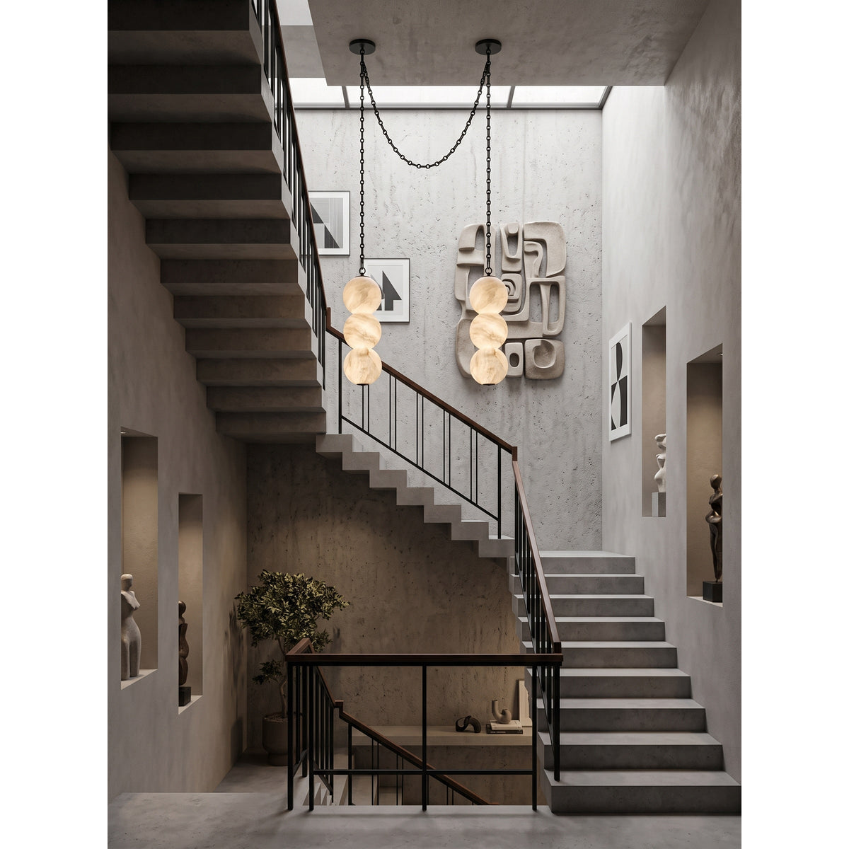 Radilum Pearl Chain Alabaster Chandelier