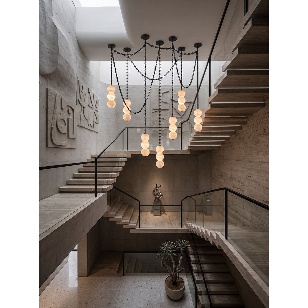 Radilum Pearl Chain Alabaster Chandelier