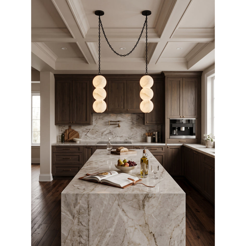 Radilum Pearl Chain Alabaster Chandelier