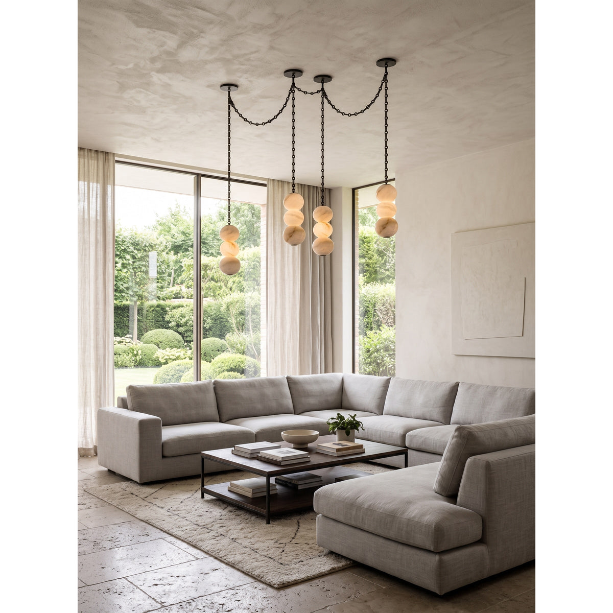 Radilum Pearl Chain Alabaster Chandelier