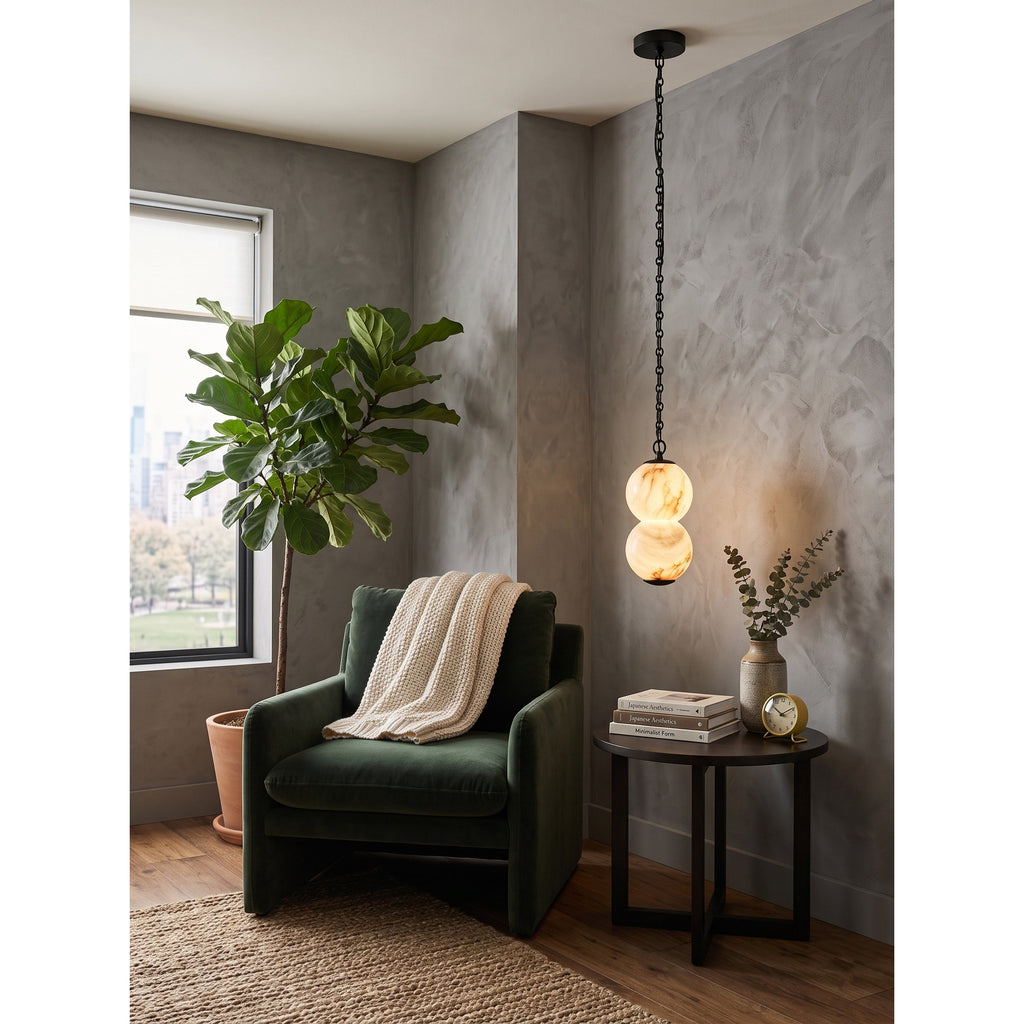 Radilum Pearl Chain Alabaster Chandelier