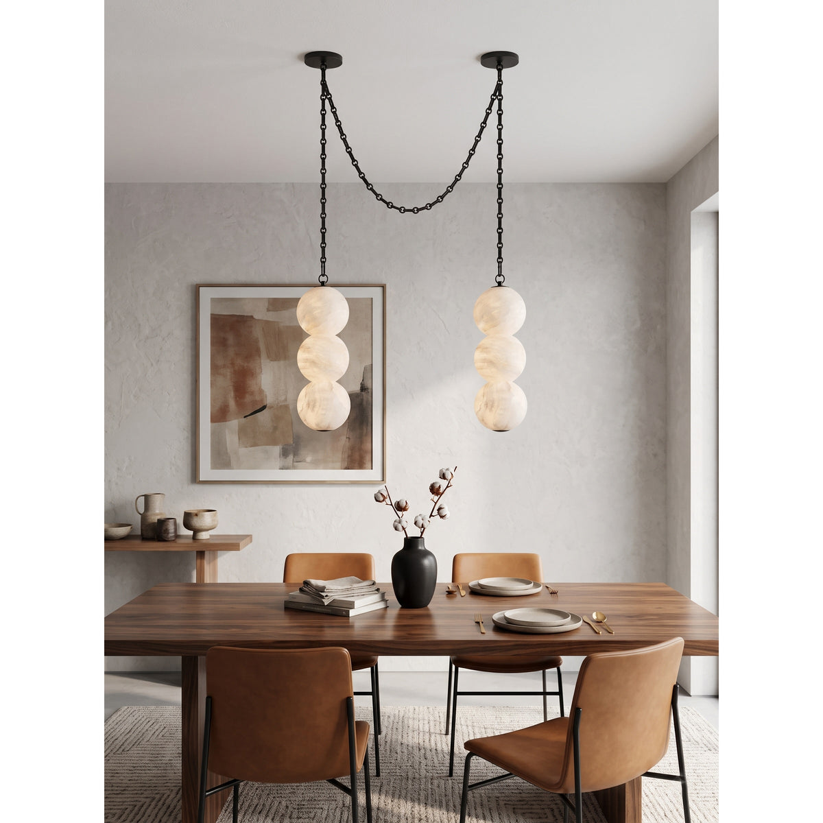 Radilum Pearl Chain Alabaster Chandelier