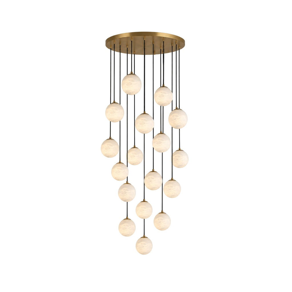 Radilum Savina Alabaster Chandelier Brass Frame