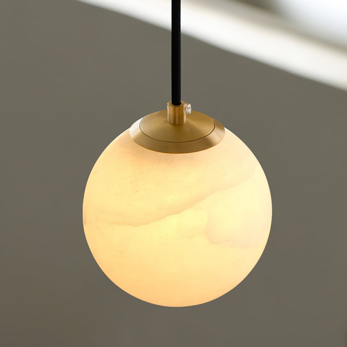 Radilum Savina Alabaster Chandelier Brass Frame