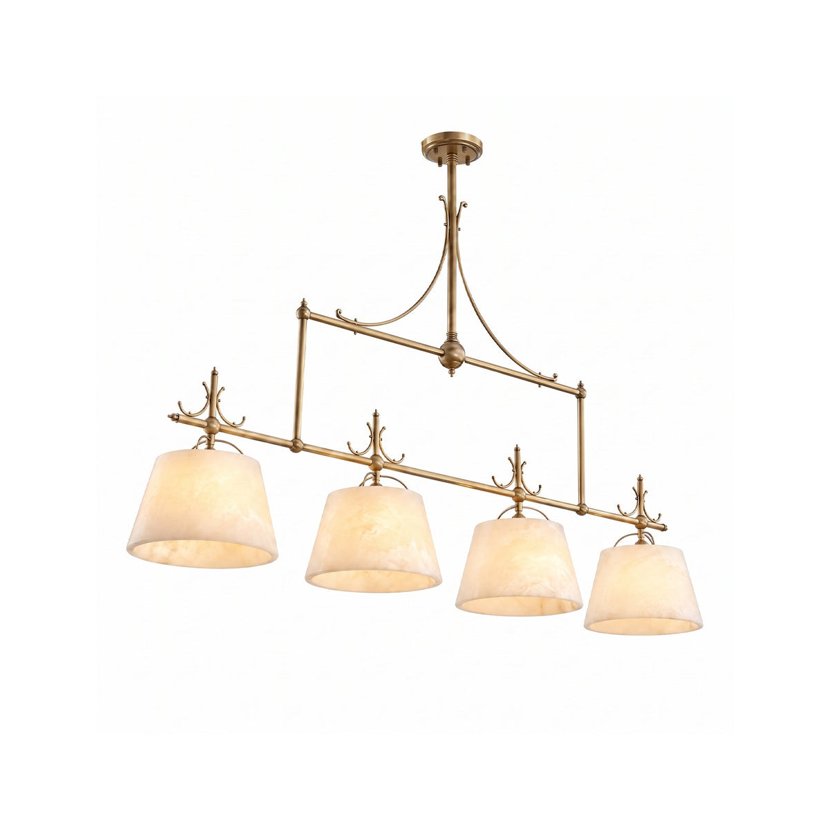Radilum Sloane Alabaster Chandelier Brass Frame