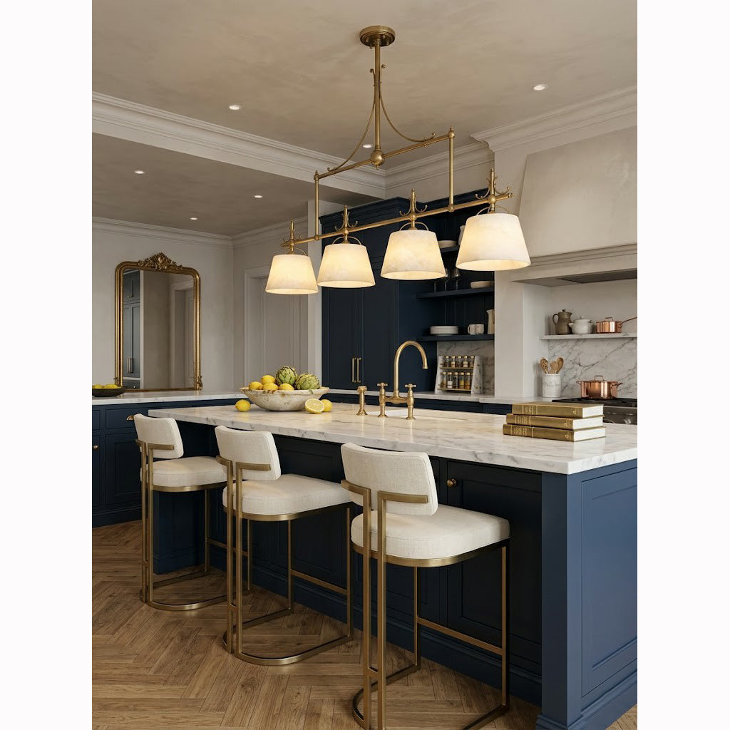 Radilum Sloane Alabaster Chandelier Brass Frame