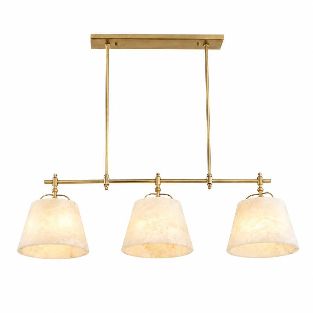 Radilum Sloane Alabaster Chandelier Brass Frame