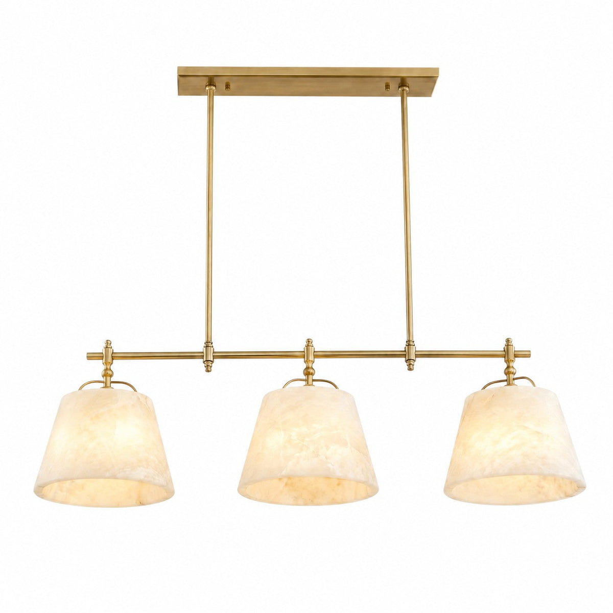 Radilum Sloane Alabaster Chandelier Brass Frame