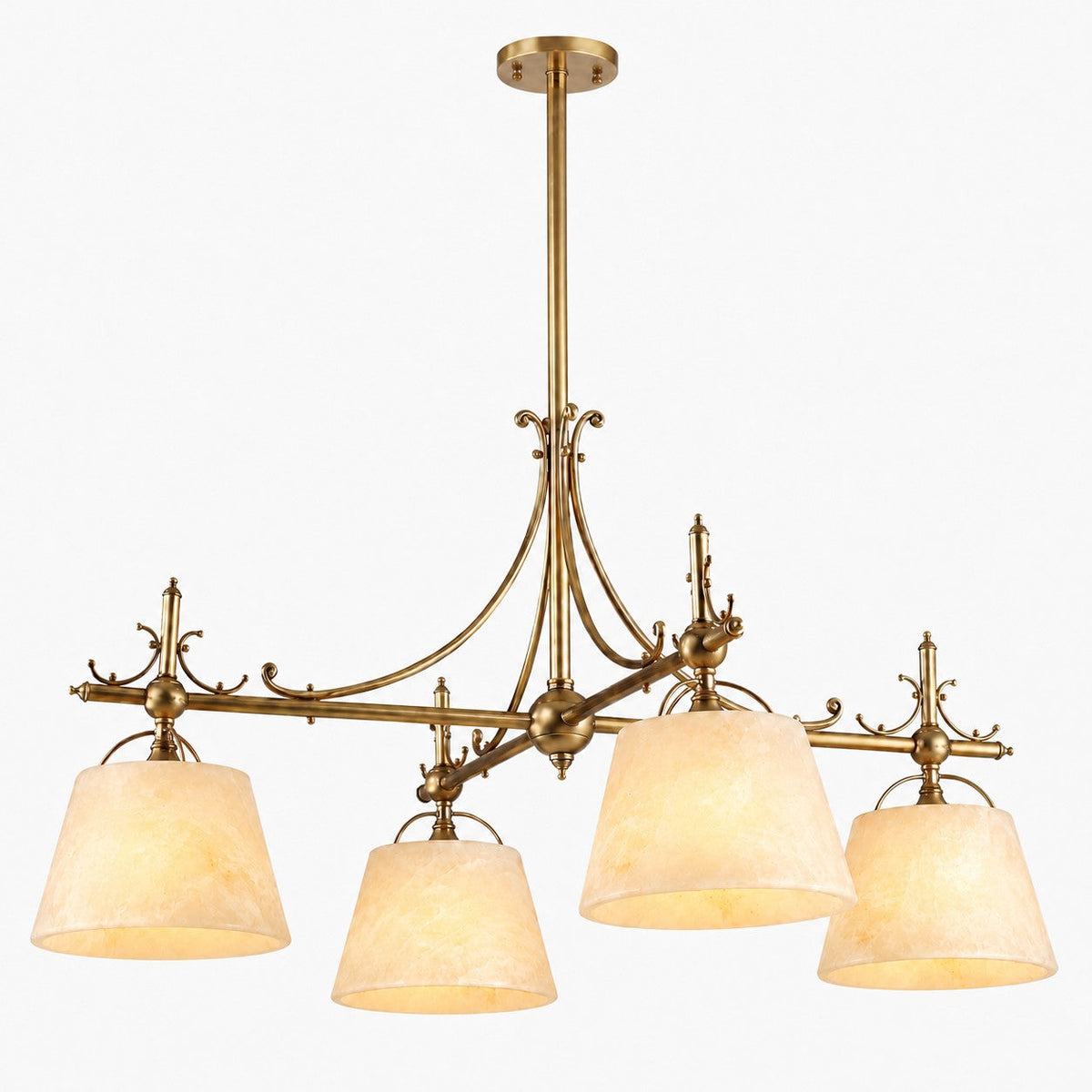 Radilum Sloane Alabaster Chandelier Brass Frame