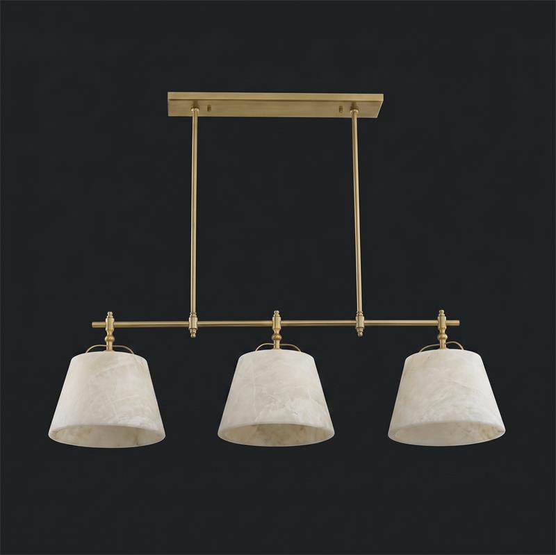 Radilum Sloane Alabaster Chandelier Brass Frame