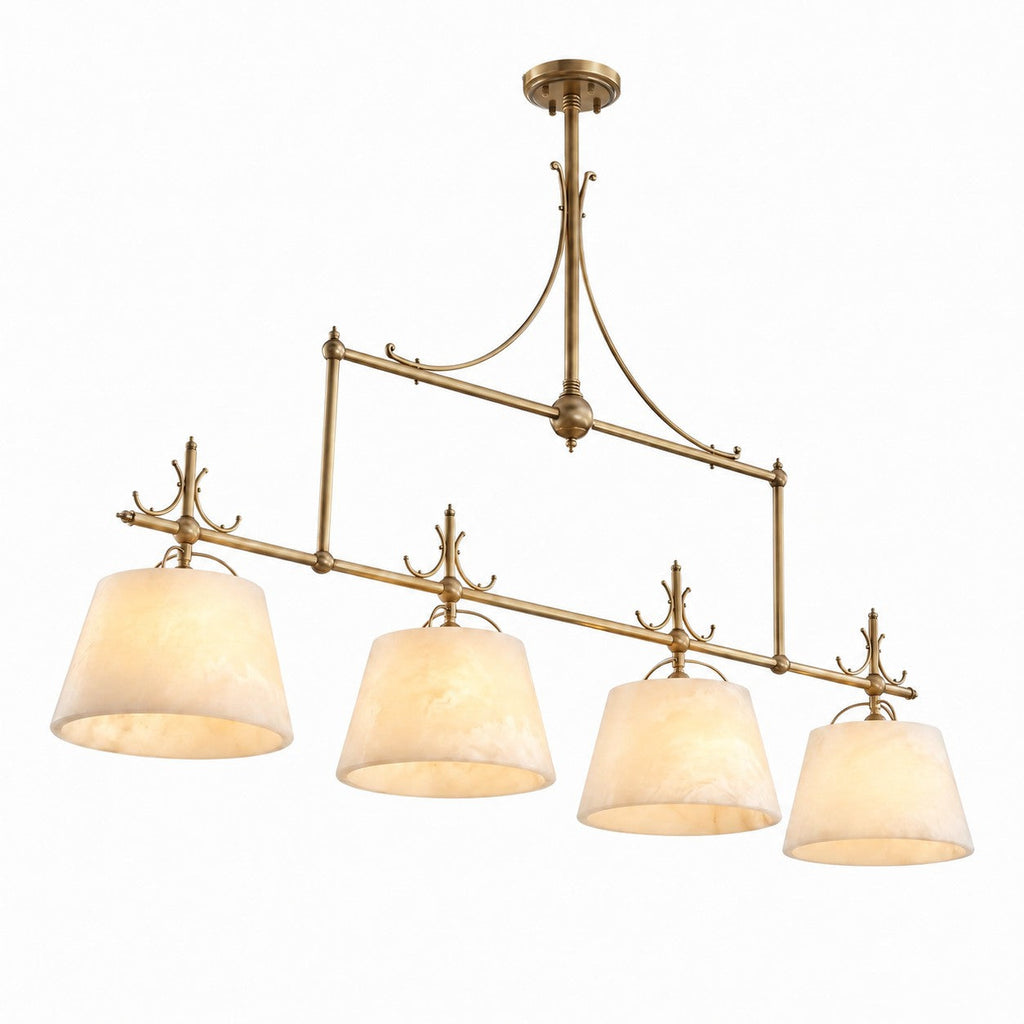 Radilum Sloane Alabaster Chandelier Brass Frame