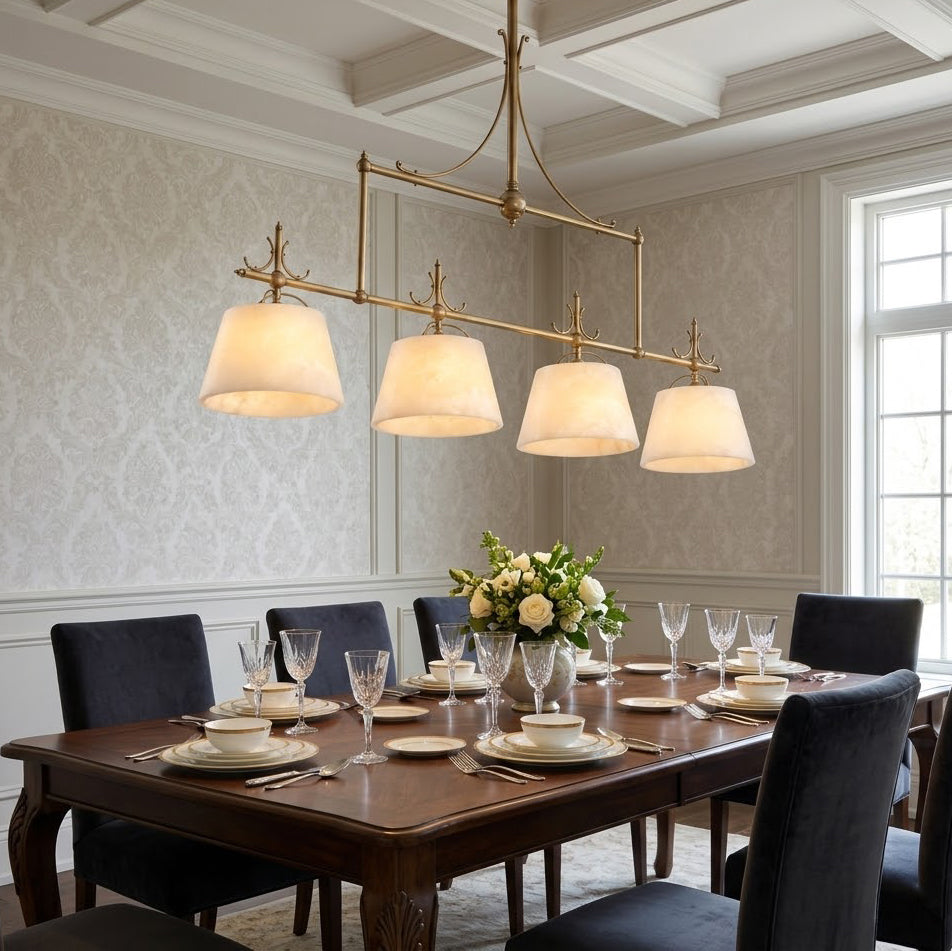 Radilum Sloane Alabaster Chandelier Brass Frame