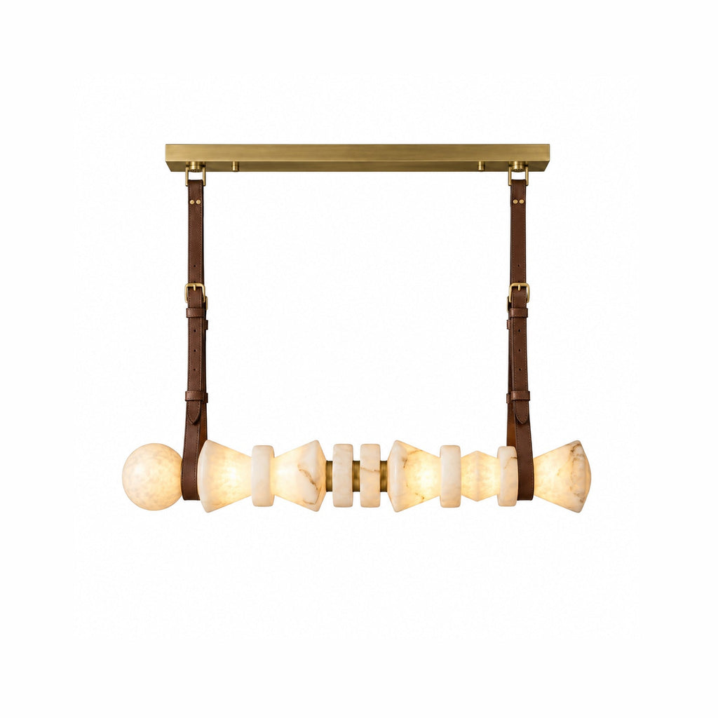 Radilum Tervaine Alabaster Chandelier Brass Frame