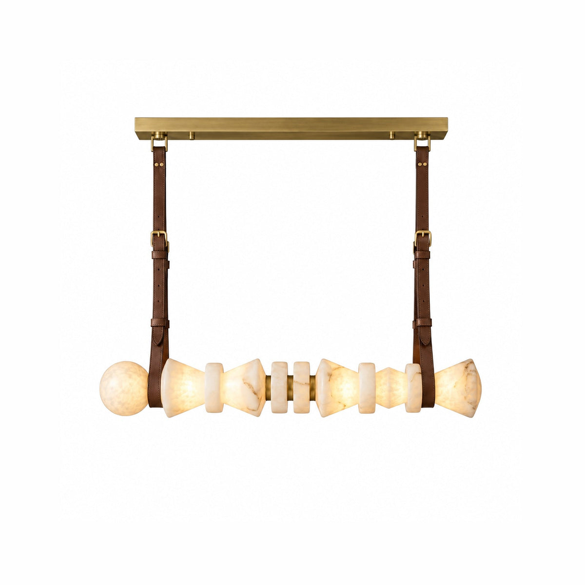 Radilum Tervaine Alabaster Chandelier Brass Frame