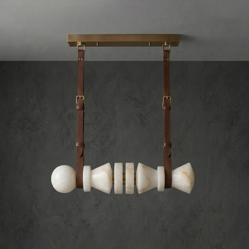 Radilum Tervaine Alabaster Chandelier Brass Frame