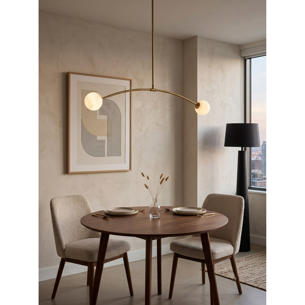 Radilum Traverse Alabaster Linear Chandelier