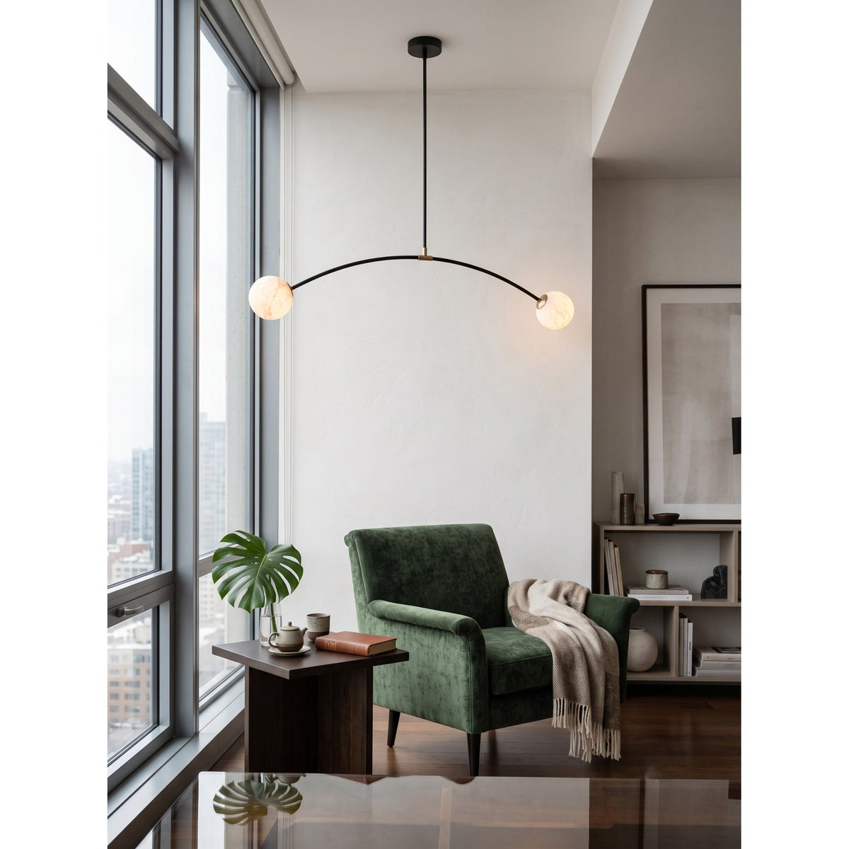 Radilum Traverse Alabaster Linear Chandelier