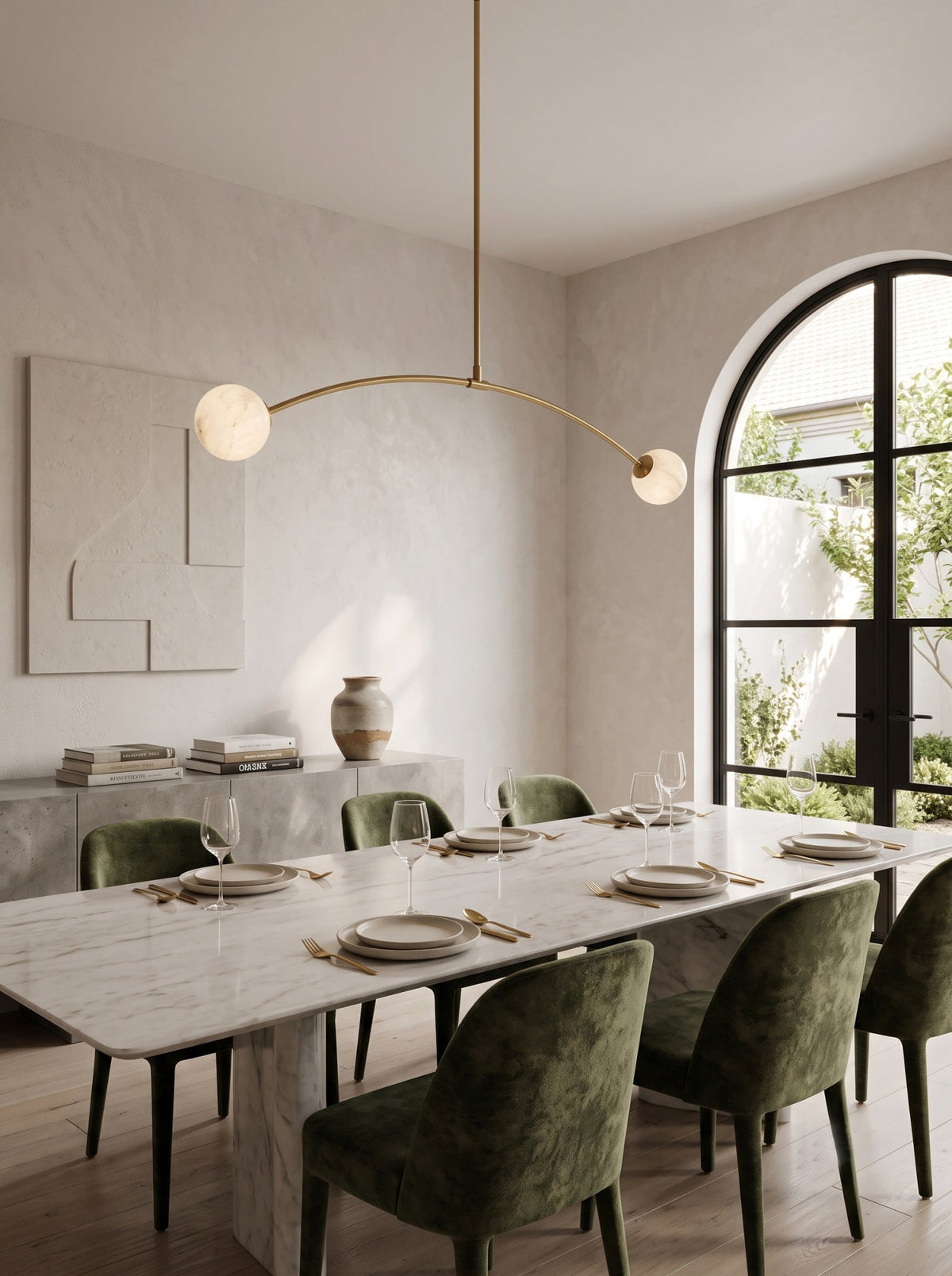 Radilum Traverse Alabaster Linear Chandelier