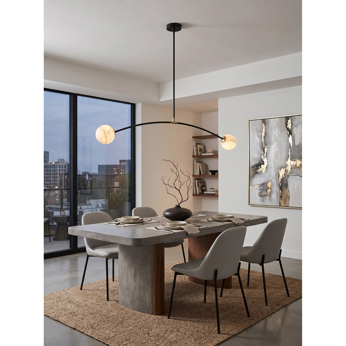 Radilum Traverse Alabaster Linear Chandelier