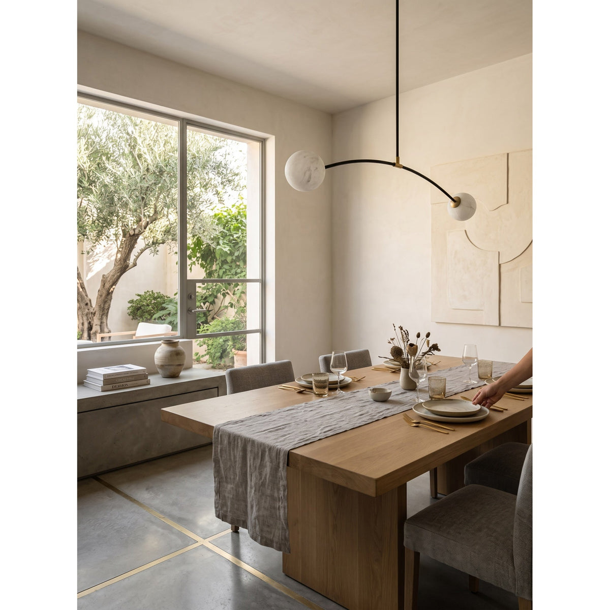 Radilum Traverse Alabaster Linear Chandelier