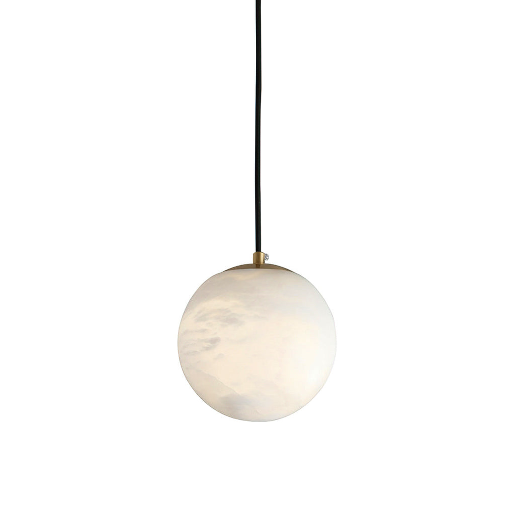 Radilum Savina Alabaster Pendant Light Hand-Cut Stone Sphere