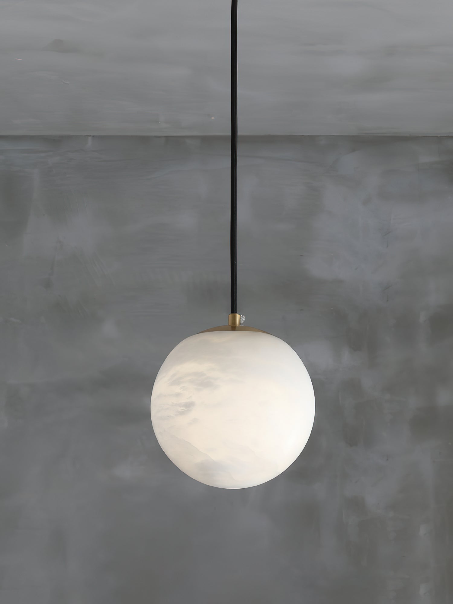 Radilum Savina Alabaster Pendant Light Hand-Cut Stone Sphere