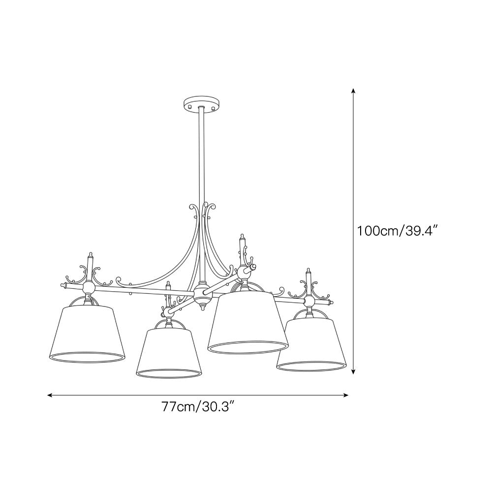 Radilum Sloane Alabaster Chandelier Brass Frame