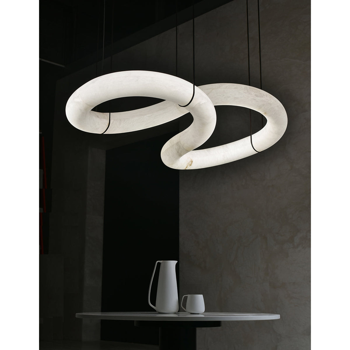 Radilum Twisted Ring Alabaster Chandelier