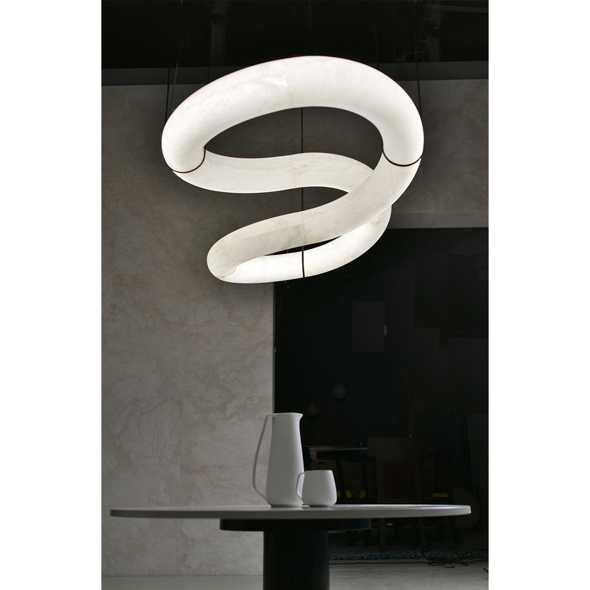Radilum Twisted Ring Alabaster Chandelier
