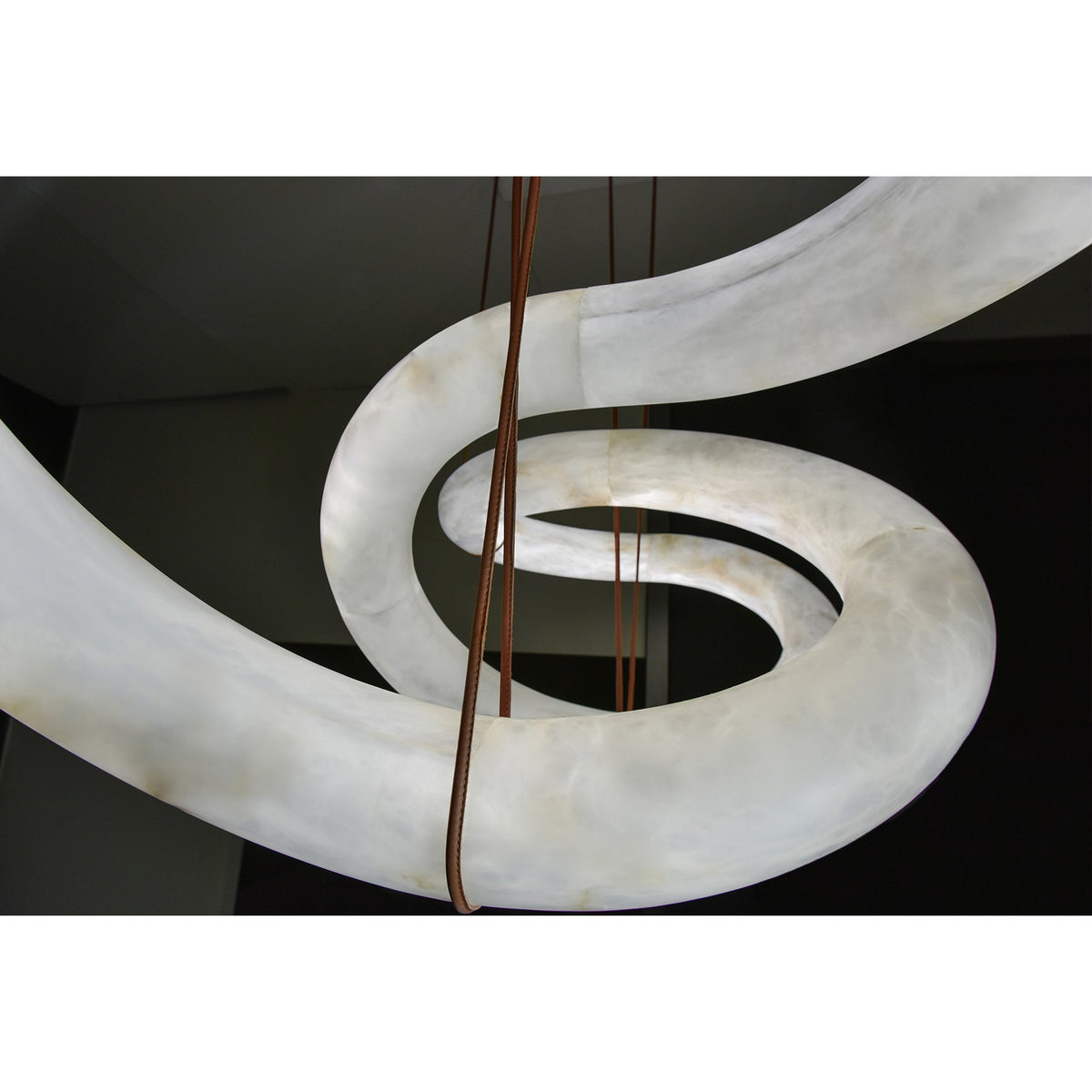 Radilum Twisted Ring Alabaster Chandelier