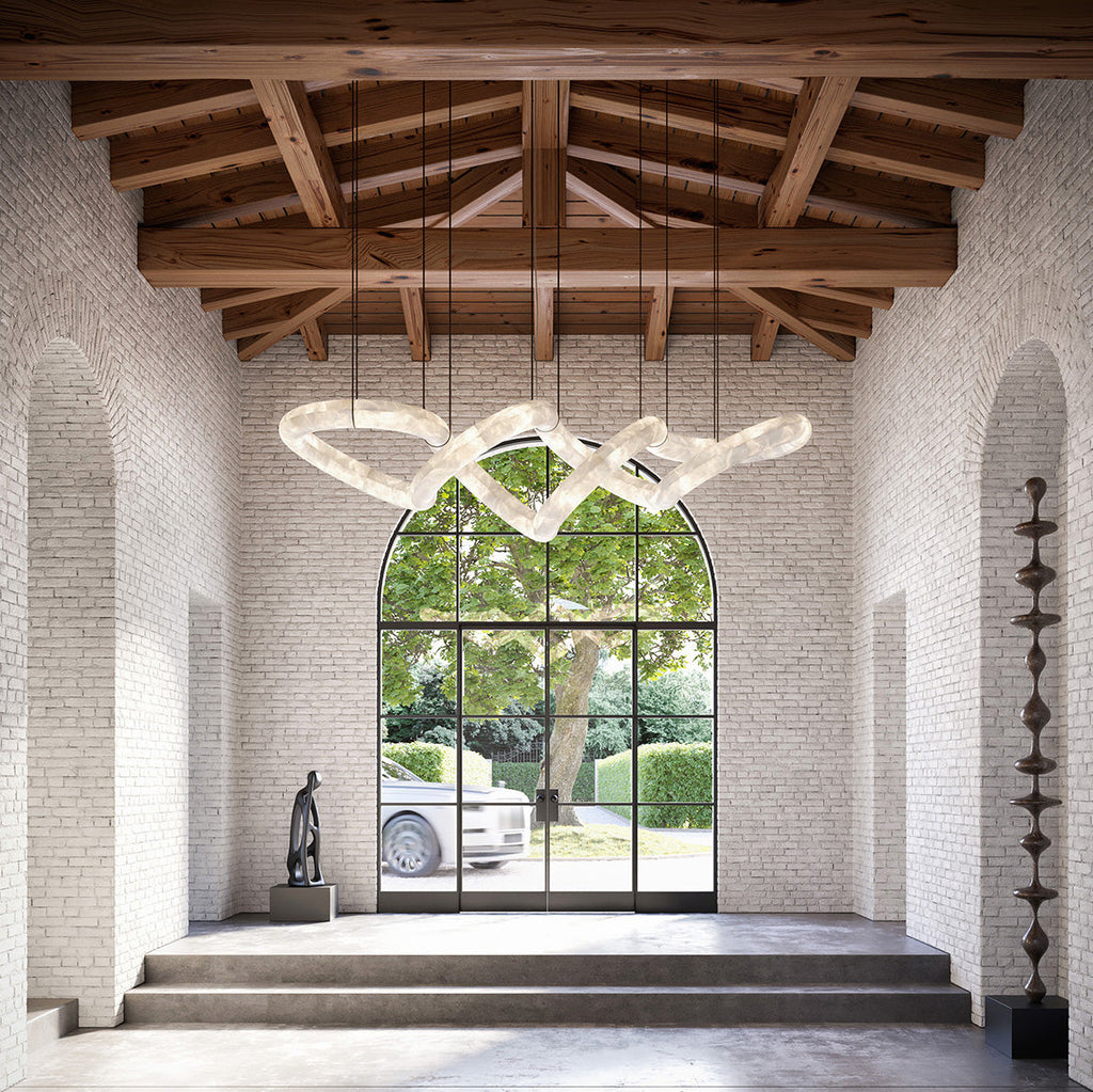 Radilum Twisted Ring Alabaster Chandelier