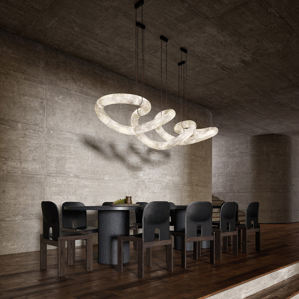 Radilum Twisted Ring Alabaster Chandelier