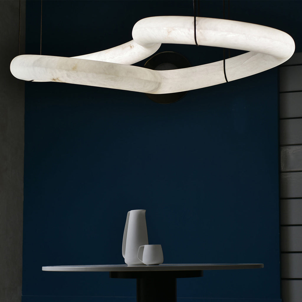 Radilum Twisted Ring Alabaster Chandelier