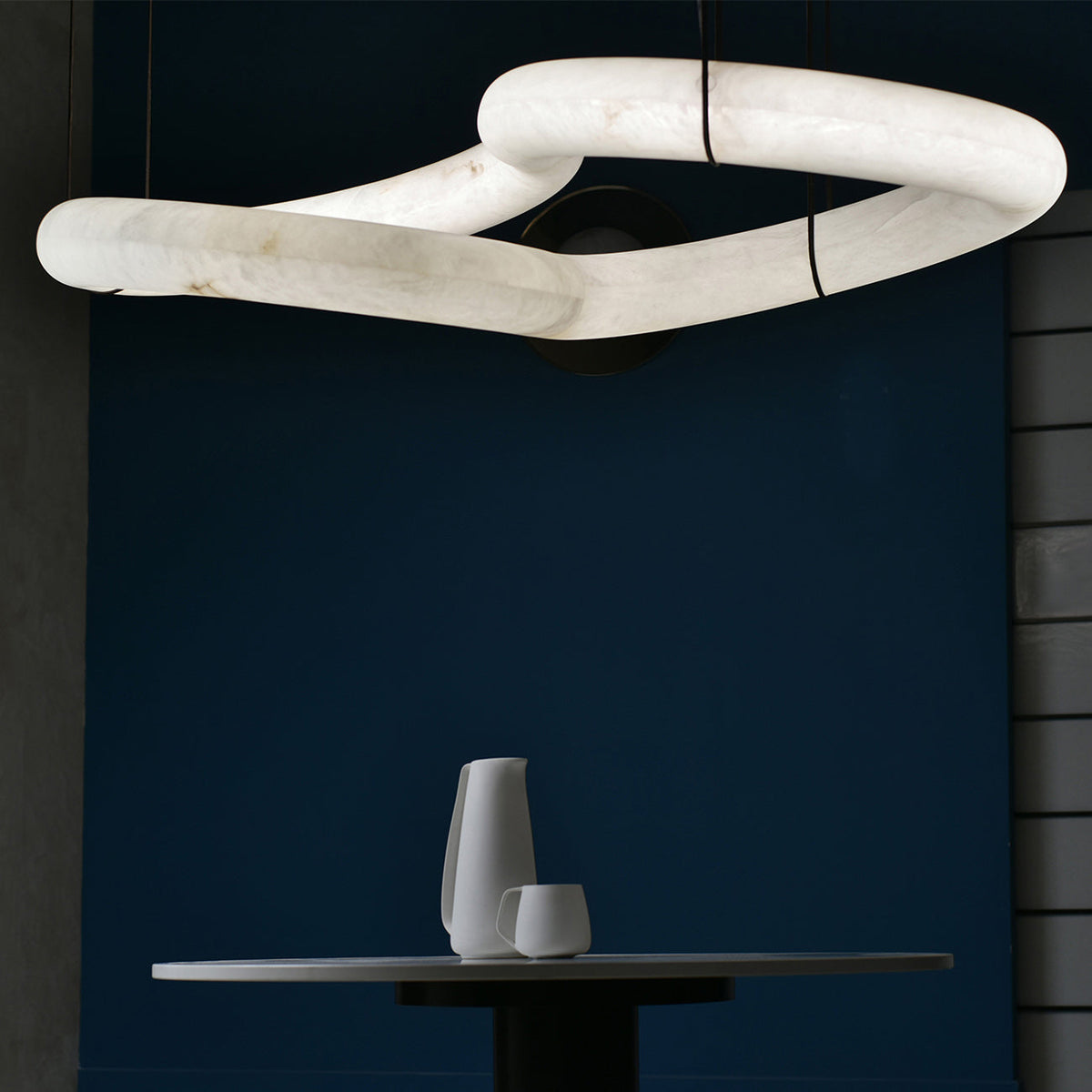 Radilum Twisted Ring Alabaster Chandelier