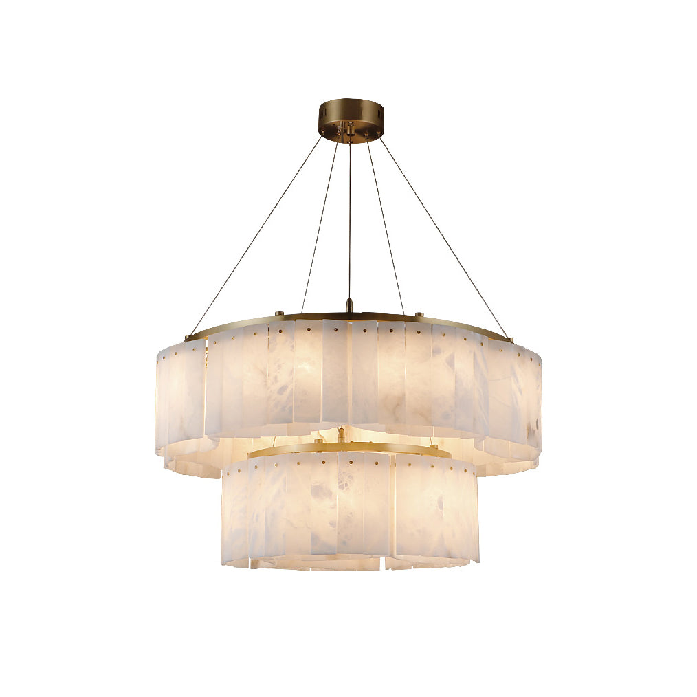 Radilum Willamette Alabaster Chandelier Brass
