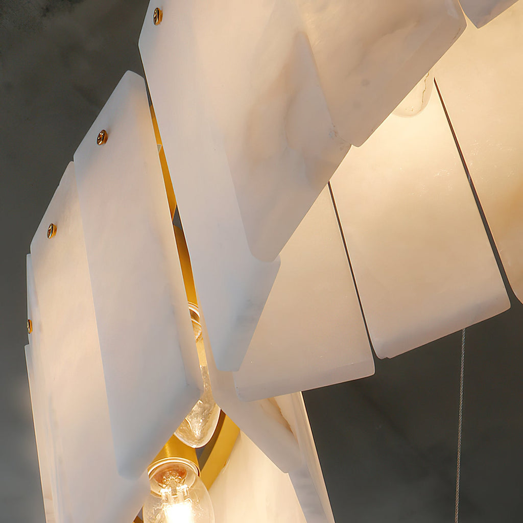 Radilum Willamette Alabaster Chandelier Brass