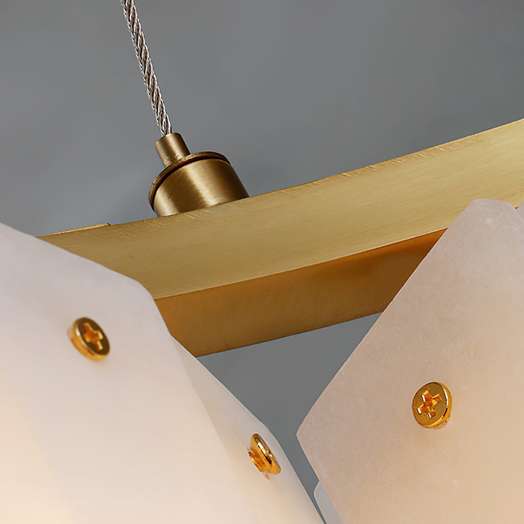 Radilum Willamette Alabaster Chandelier Brass