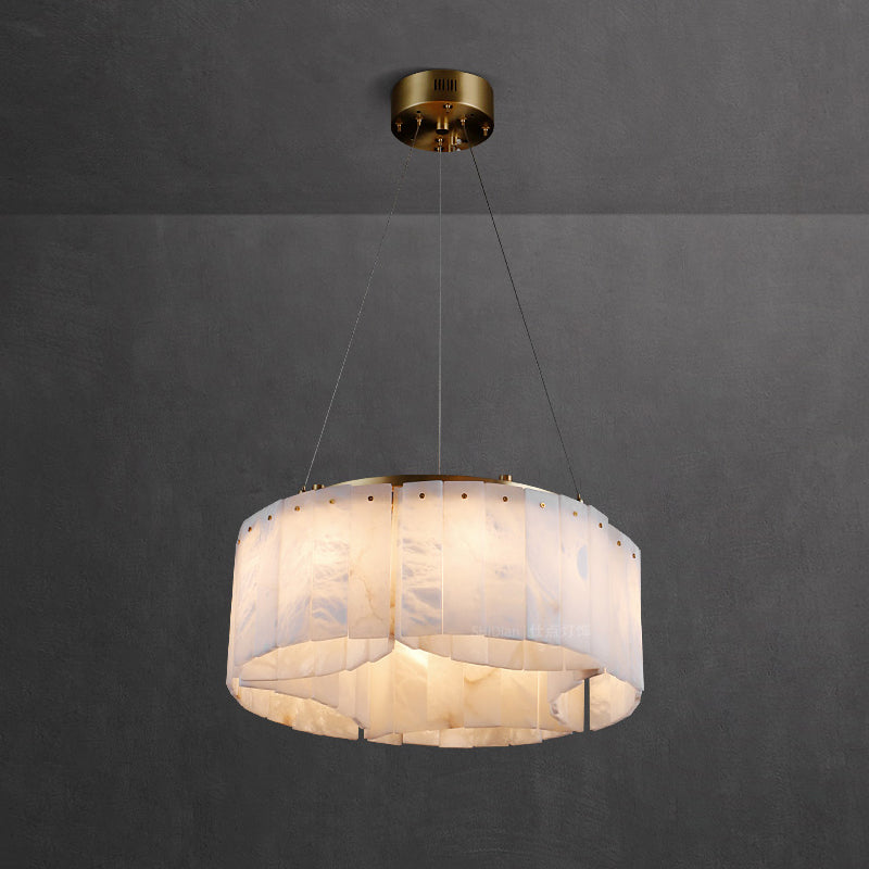Radilum Willamette Alabaster Chandelier Brass