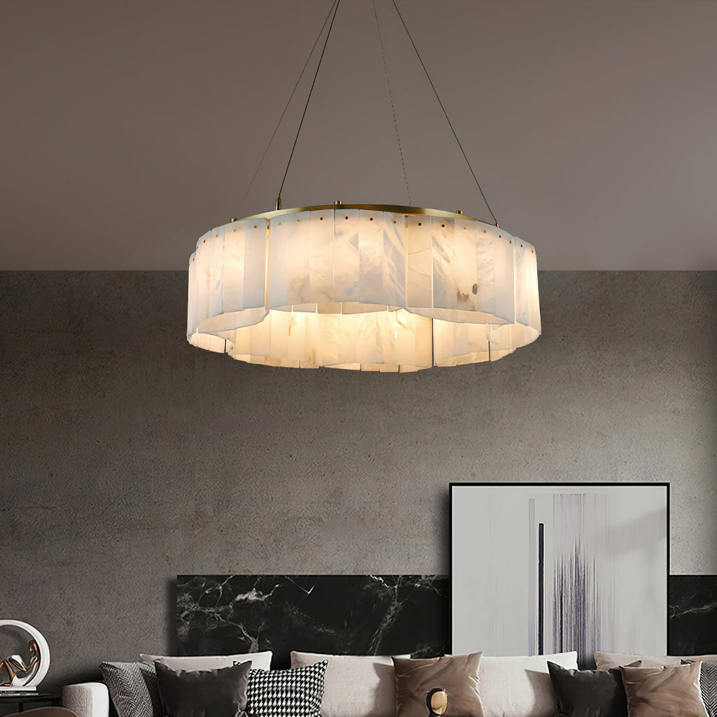 Radilum Willamette Alabaster Chandelier Brass
