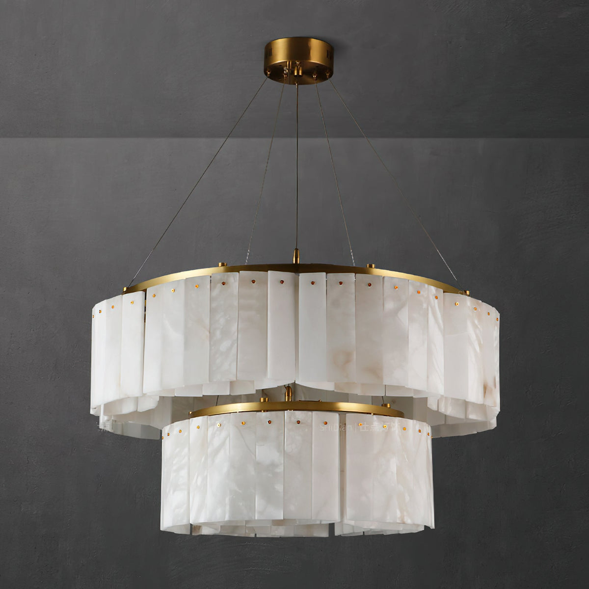 Radilum Willamette Alabaster Chandelier Brass