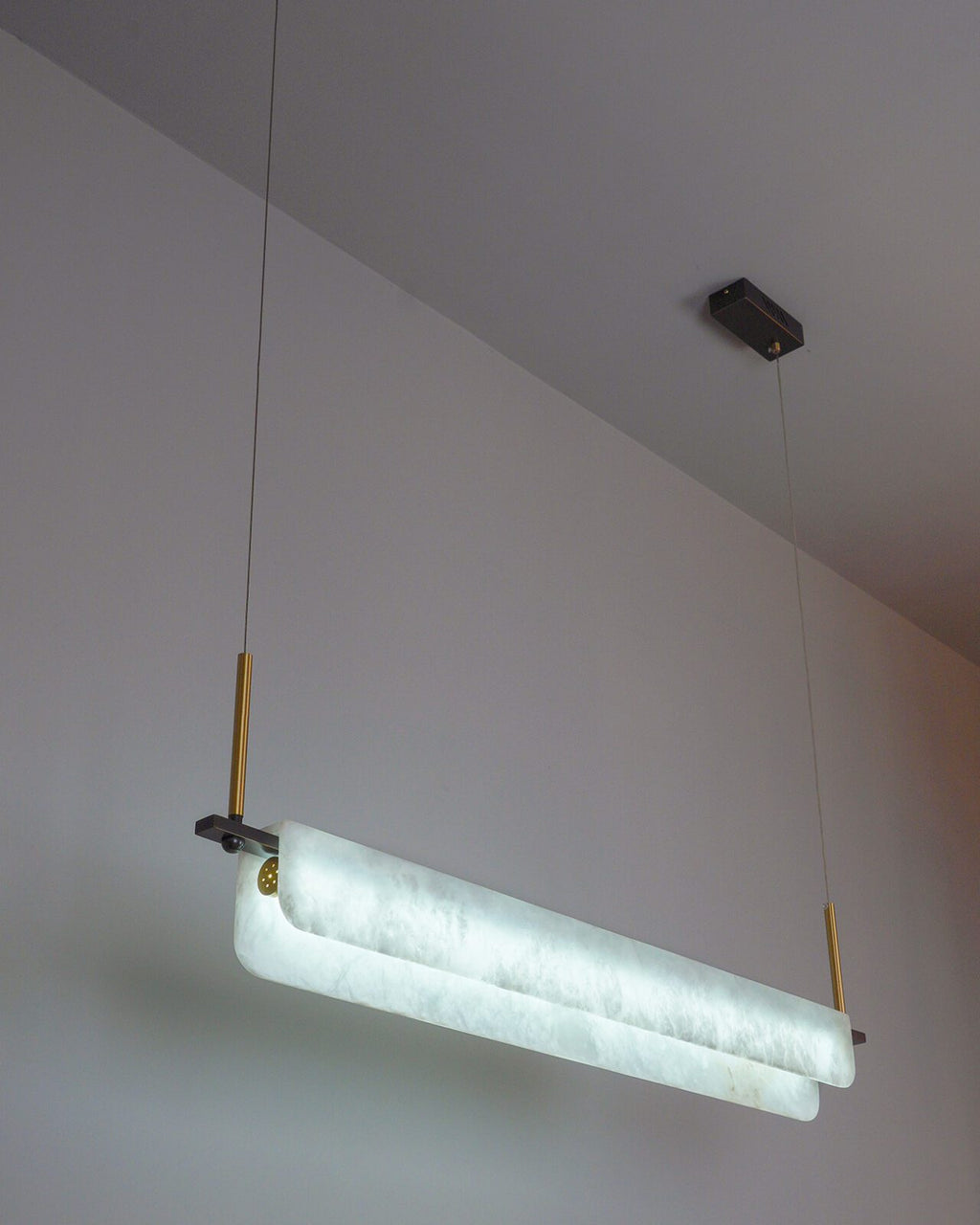 Radilum Years Alabaster Pendant Light Brass Integrated LED