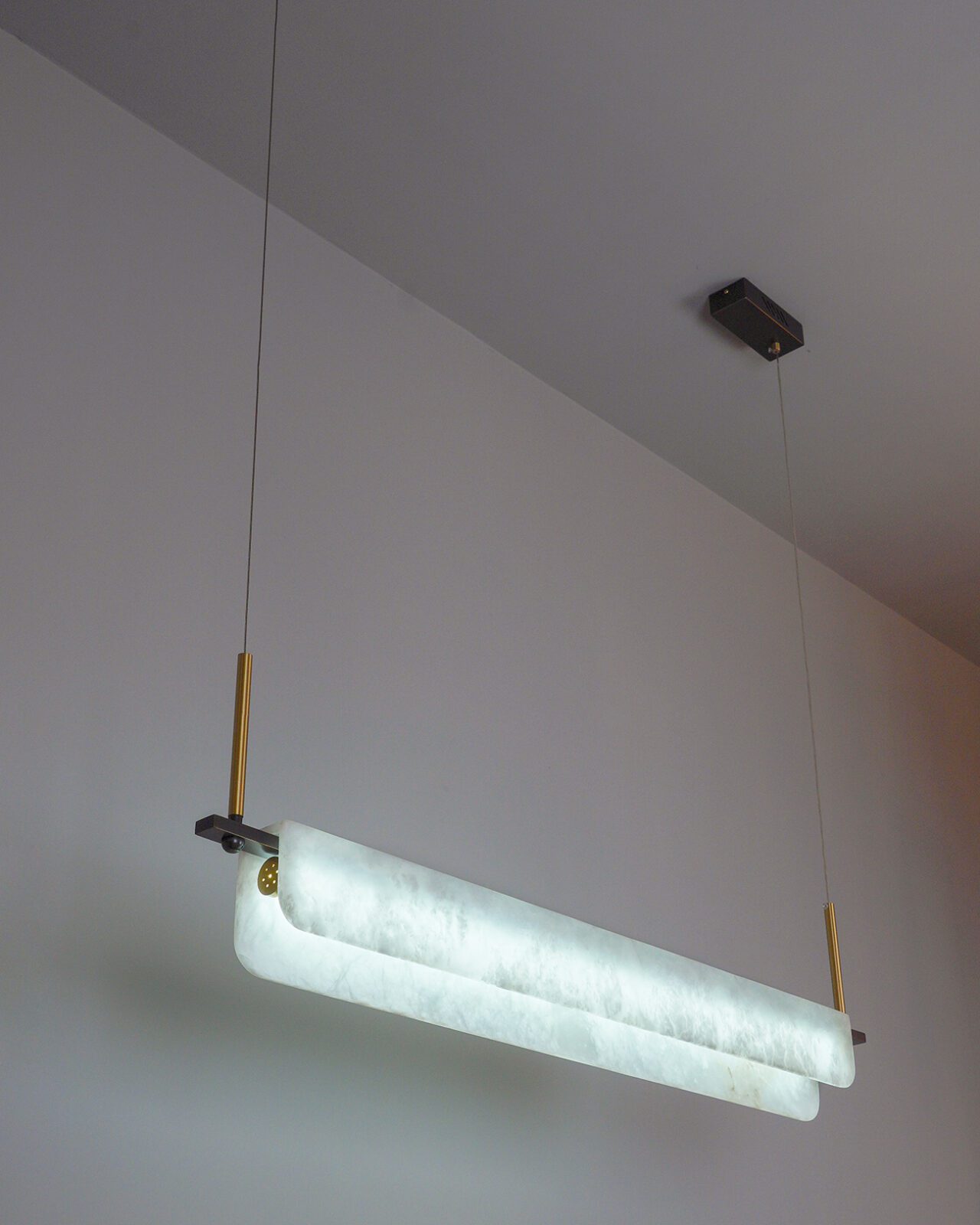 Radilum Years Alabaster Pendant Light Brass Integrated LED