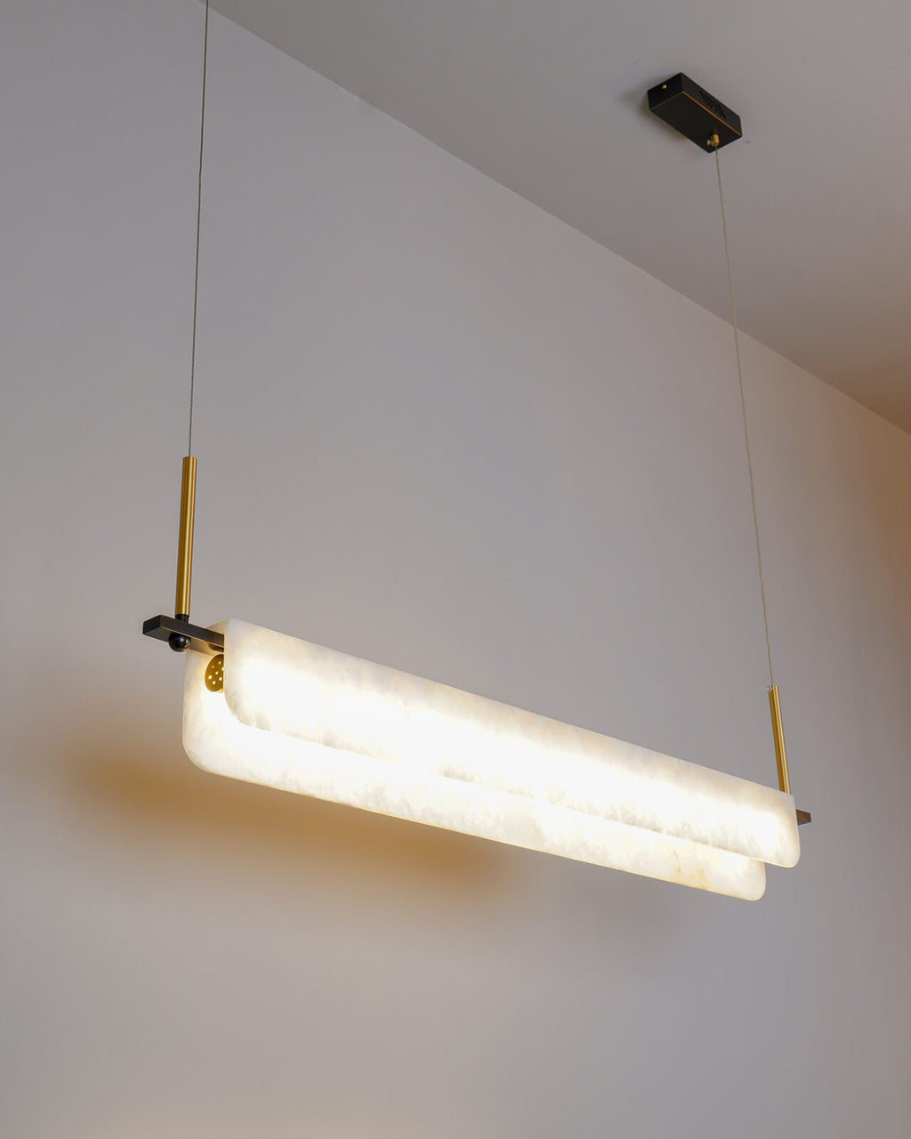 Radilum Years Alabaster Pendant Light Brass Integrated LED