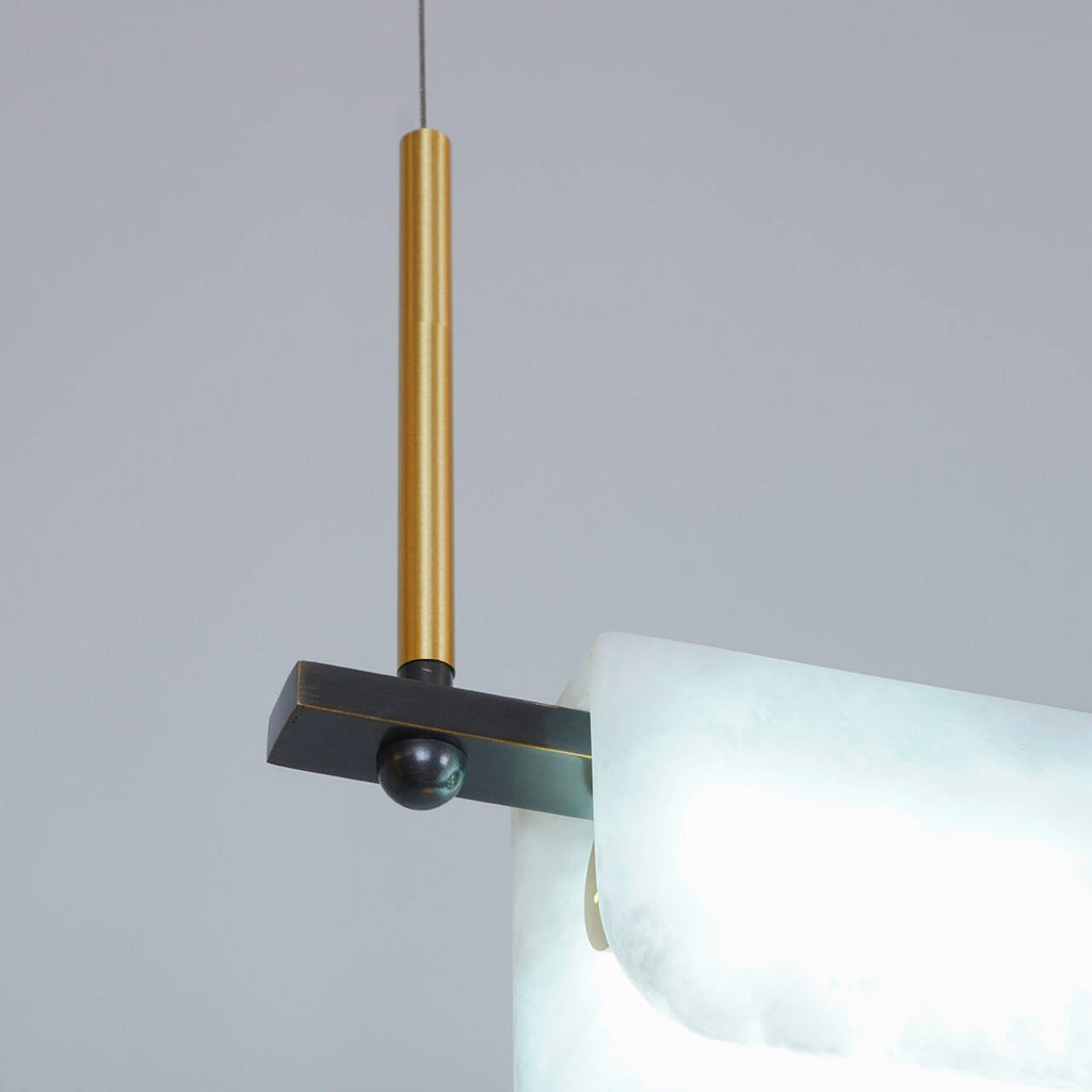 Radilum Years Alabaster Pendant Light Brass Integrated LED
