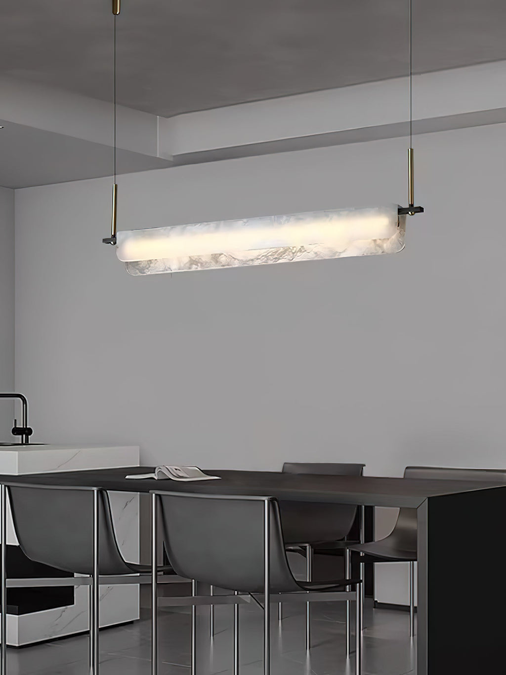 Radilum Years Alabaster Pendant Light Brass Integrated LED