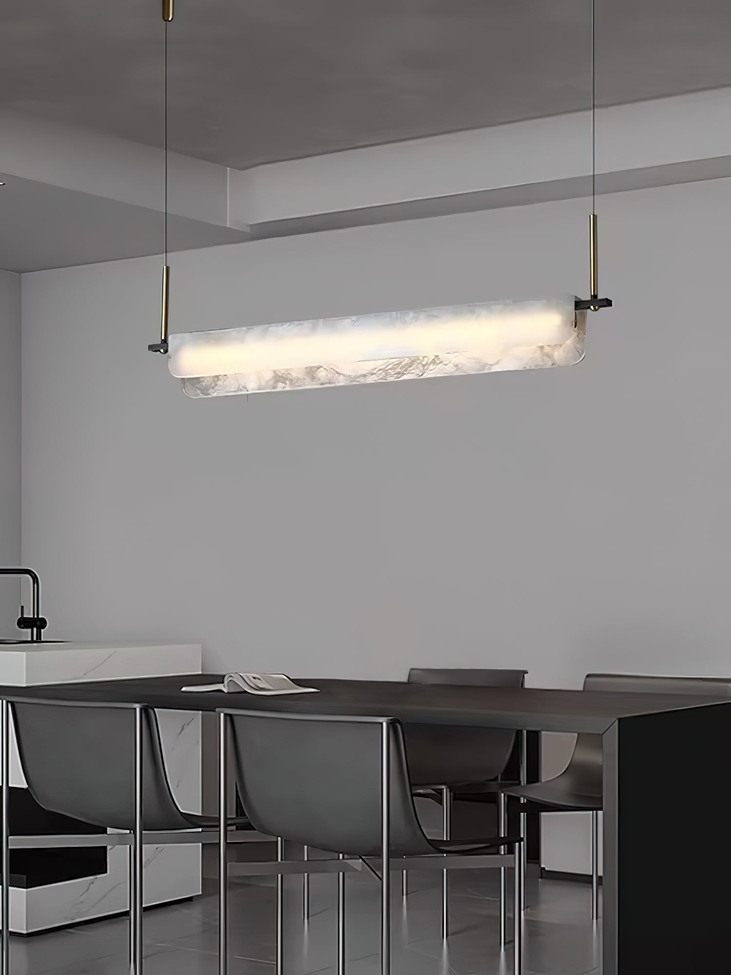 Radilum Years Alabaster Pendant Light Brass Integrated LED