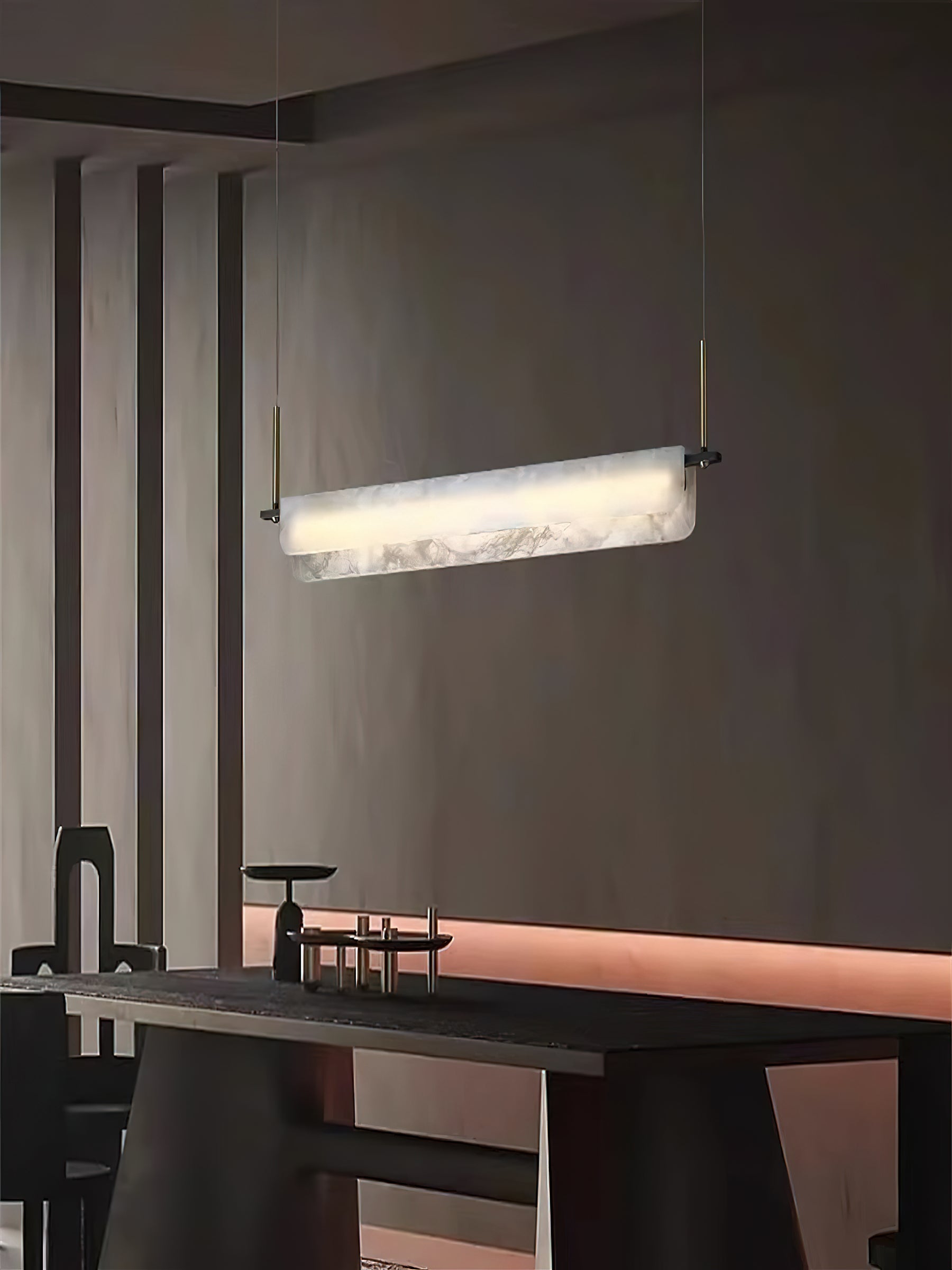Radilum Years Alabaster Pendant Light Brass Integrated LED