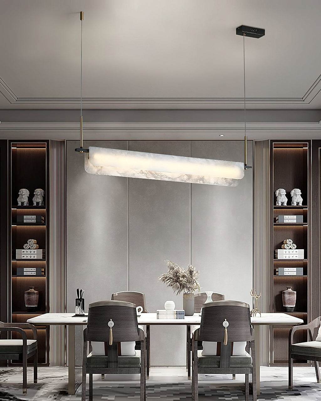 Radilum Years Alabaster Pendant Light Brass Integrated LED