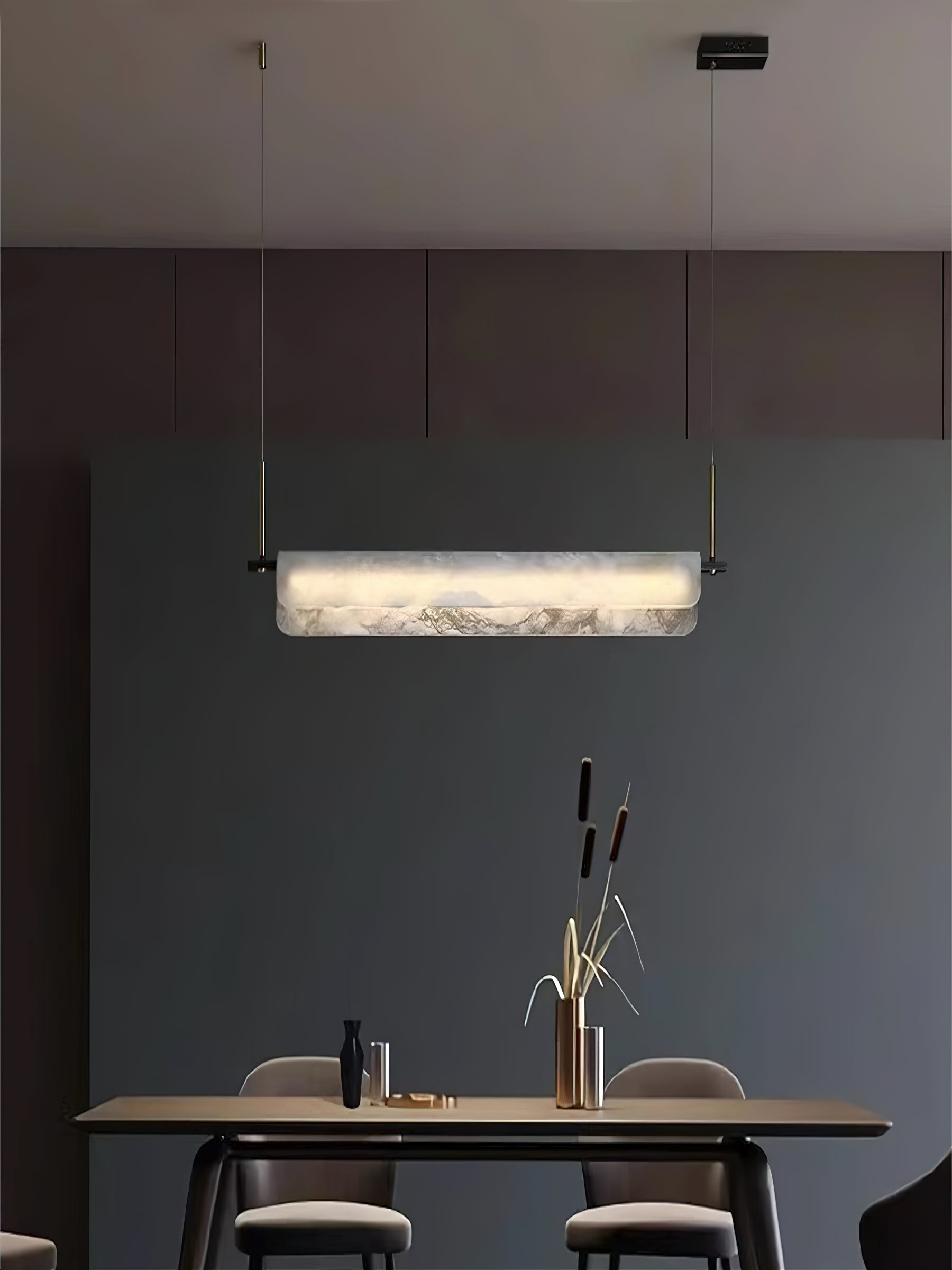 Radilum Years Alabaster Pendant Light Brass Integrated LED